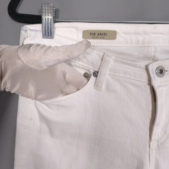 AG ADRIANO GOLDSCHMIED Women's Jeans 28R THE ANGEL Boot Cut Flare White USA MADE - Picture 15 of 15